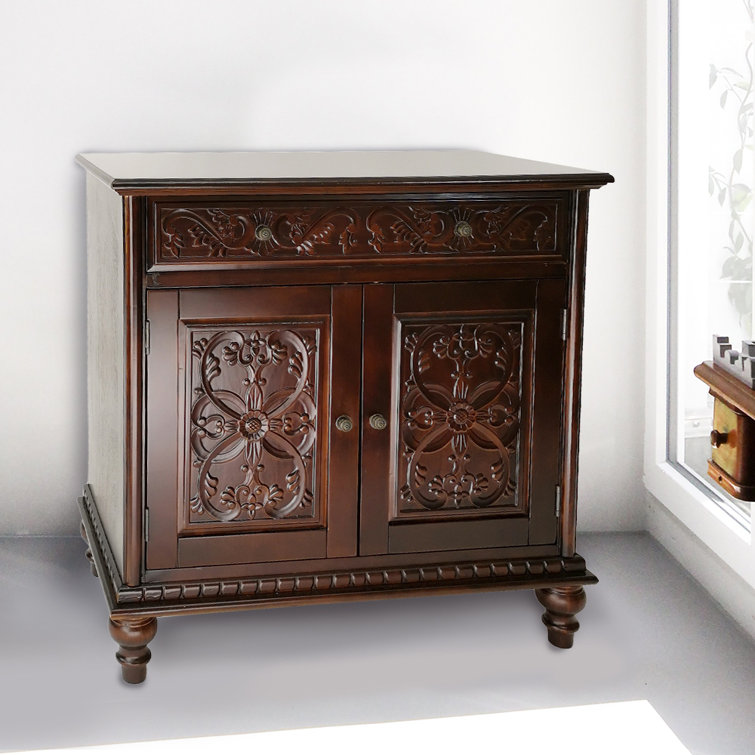 Canora Grey Cotta 32'' Tall Solid Wood 2 Door Accent